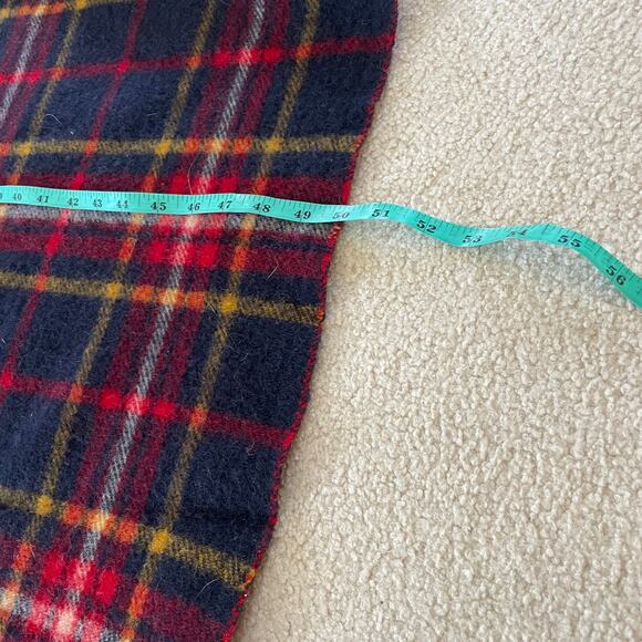 Pendleton 100% Virgin Wool Tartan Plaid Throw Blanket Navy Red Yellow USA - Picture 6 of 16